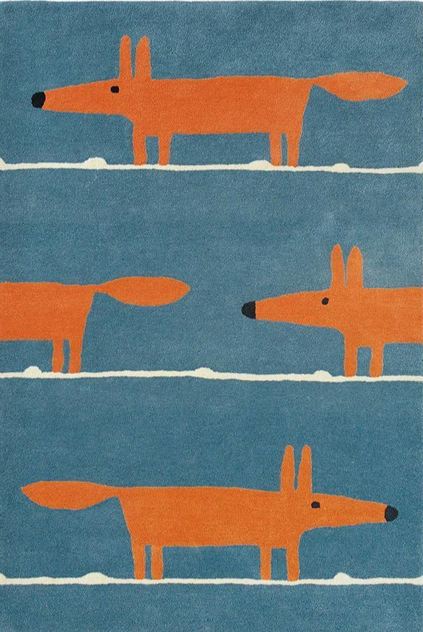 Scion Mr Fox Denim Designer Rug | by Brink & Campman
