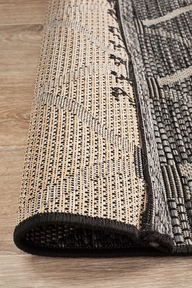 Terrace 5501 Black Outdoor Runner Rug