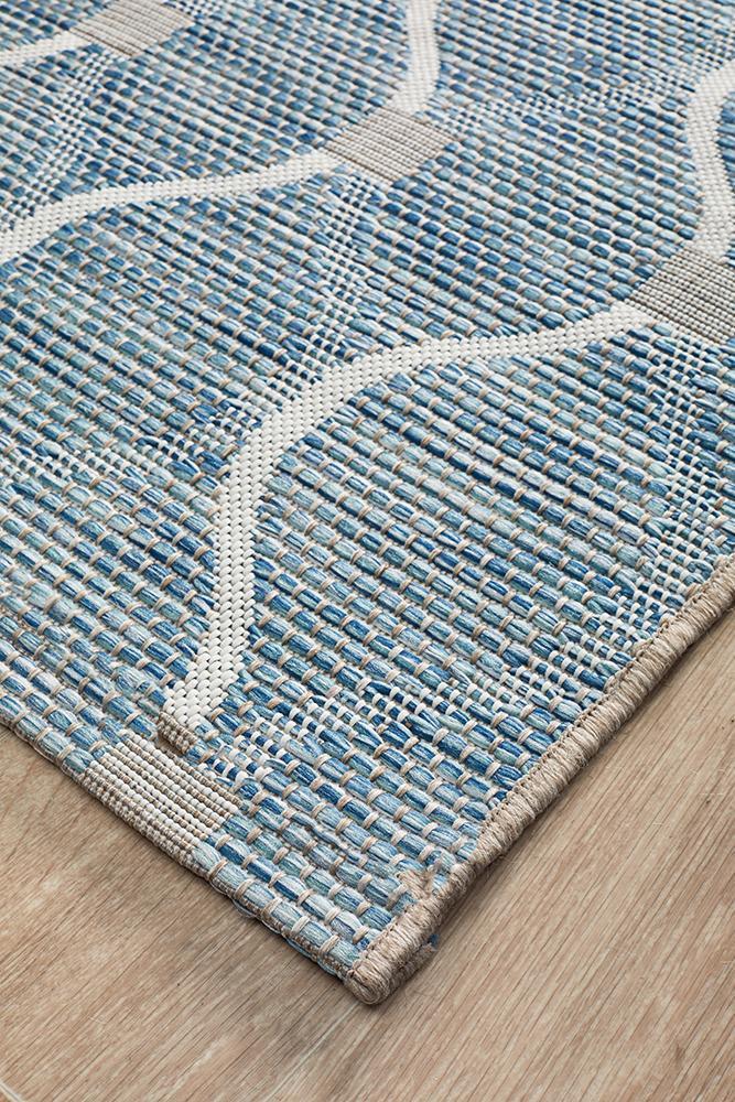 Terrace 5501 Blue Outdoor Runner Rug