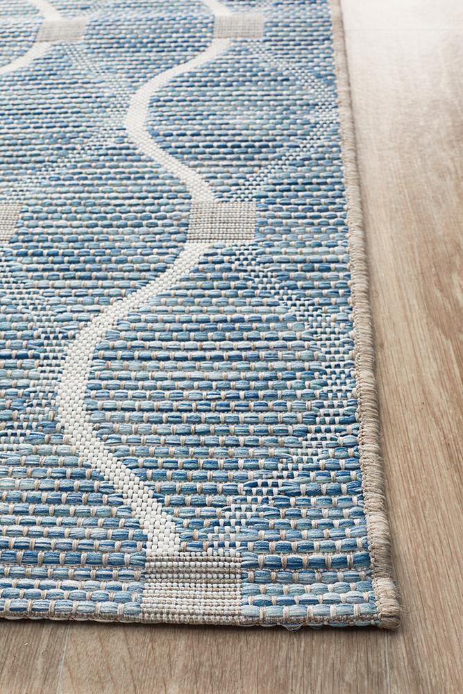 Terrace 5501 Blue Outdoor Runner Rug