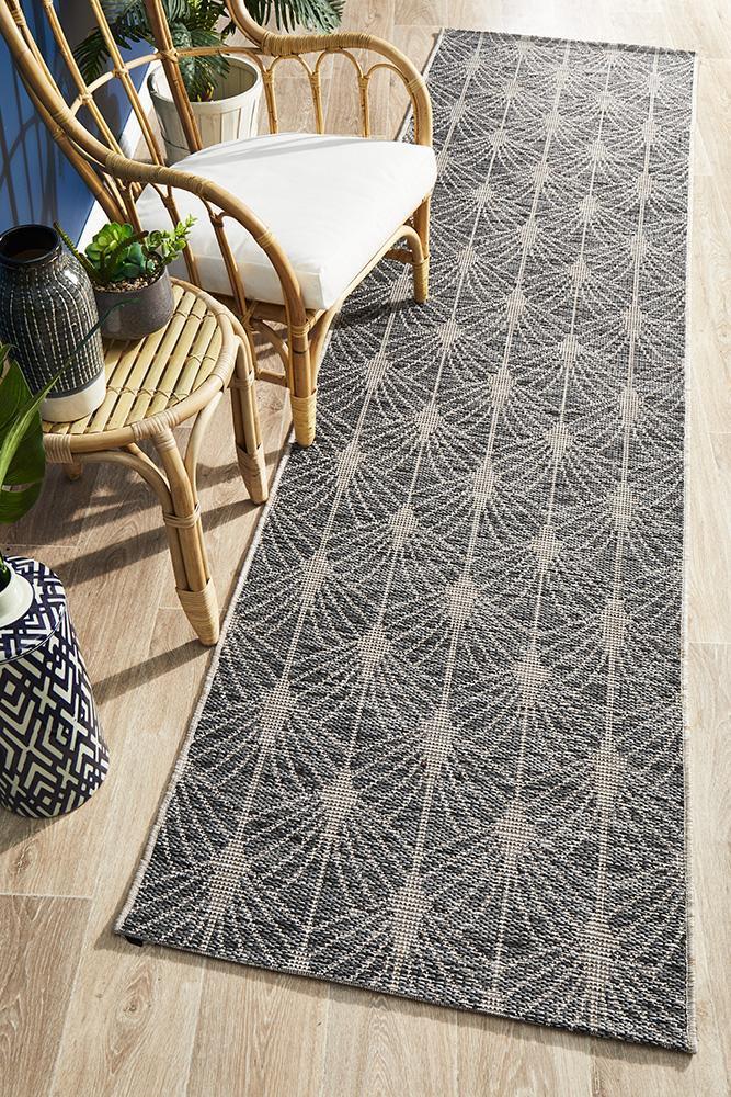 Terrace 5502 Black Outdoor Runner Rug