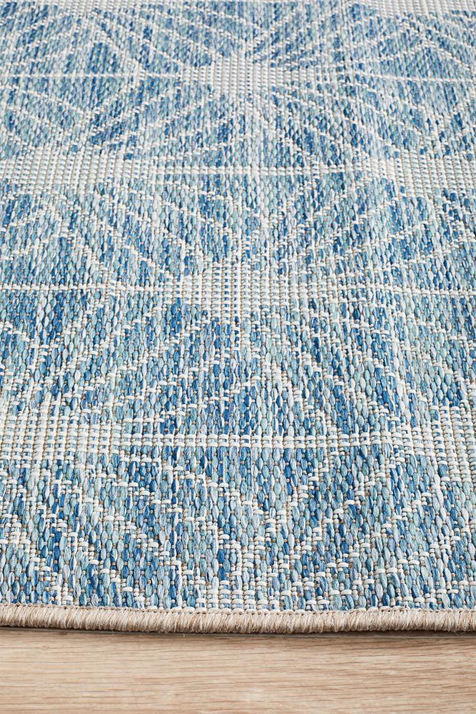 Terrace 5502 Blue Outdoor Runner Rug