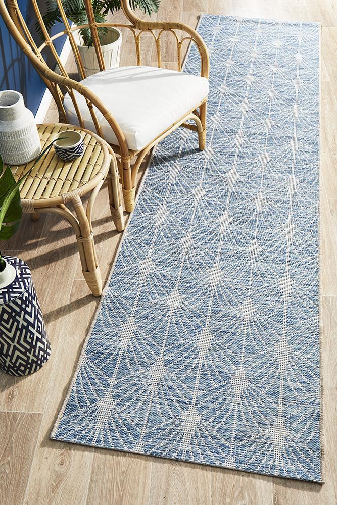Terrace 5502 Blue Outdoor Runner Rug