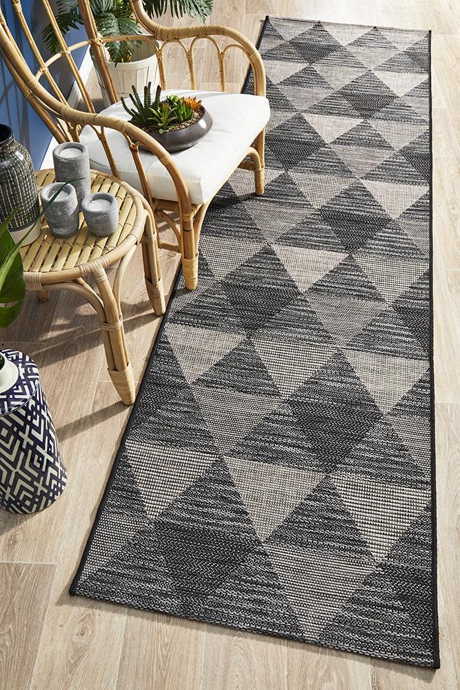 Terrace 5503 Black Outdoor Runner Rug