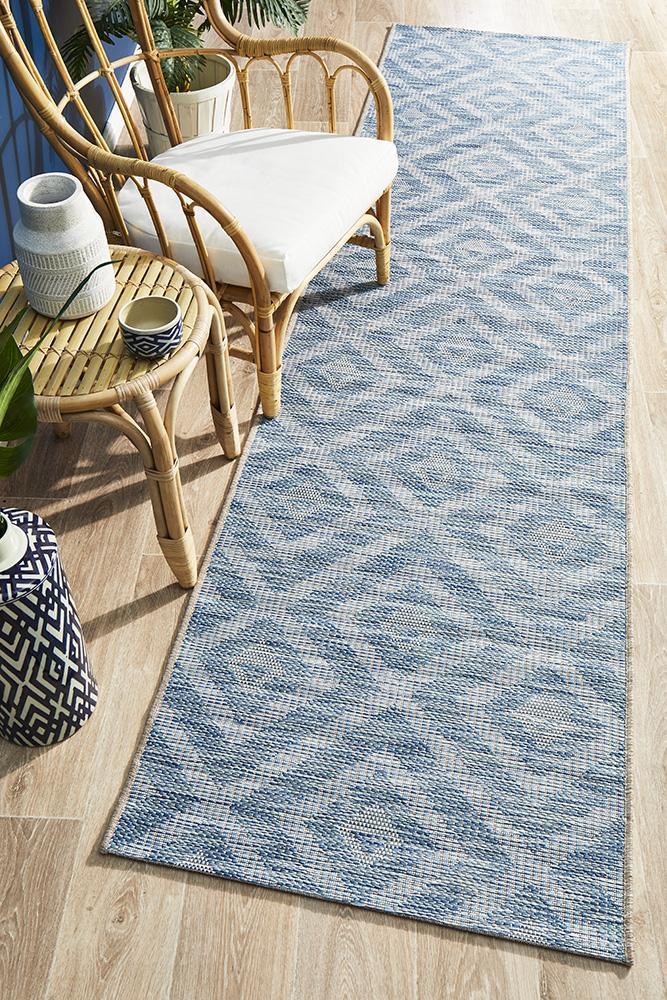 Terrace 5504 Blue Outdoor Runner Rug