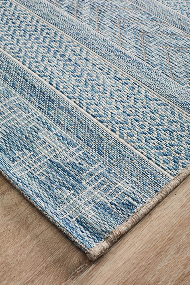 Terrace 5505 Blue Outdoor Runner Rug