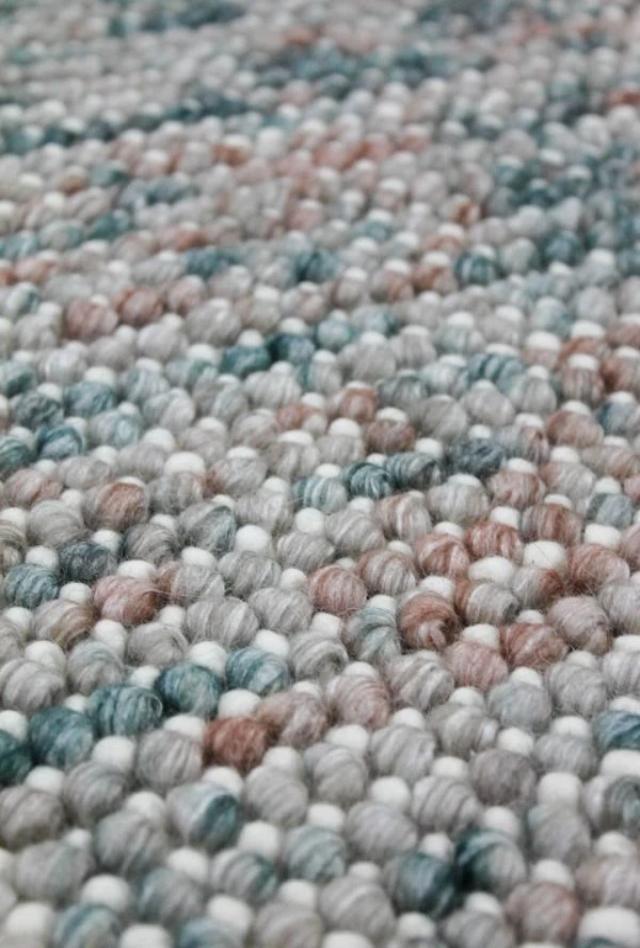 Magic Oasis Wool Handmade rug with knotted loops of wool, textured and pastel coloured in the latest colours.
