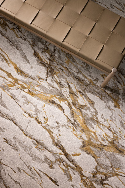 Opal Citrine Rug | Off White & Gold, Taupe