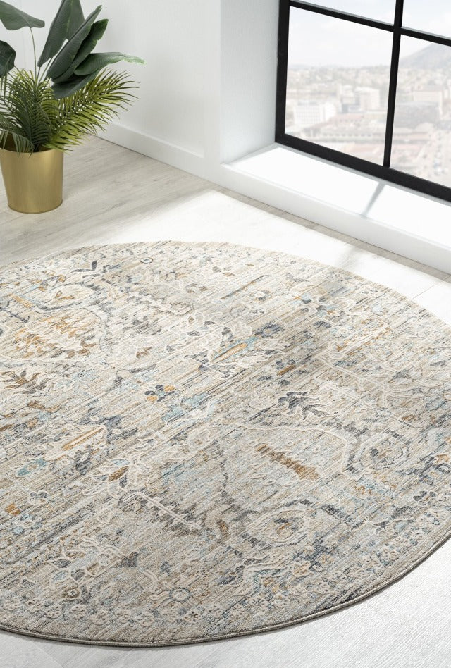 Kasey 6755 Taupe Round Rug