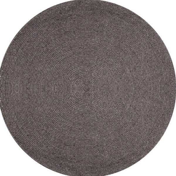 Paddington Round Hand Braided Rug | Charcoal - Enquire now for availability