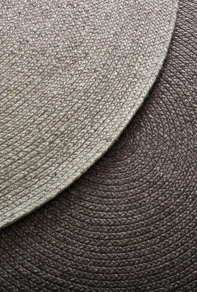 Paddington Round Hand Braided Rug | Silver - Enquire now for availability