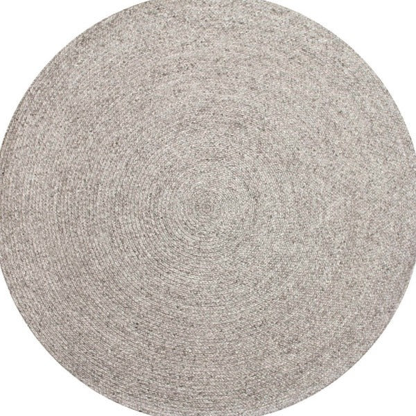 Paddington Round Hand Braided Rug | Silver - Enquire now for availability